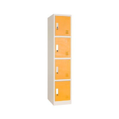 School Office Hospital Storage Metal Lockers Four Doors Plastic Handles