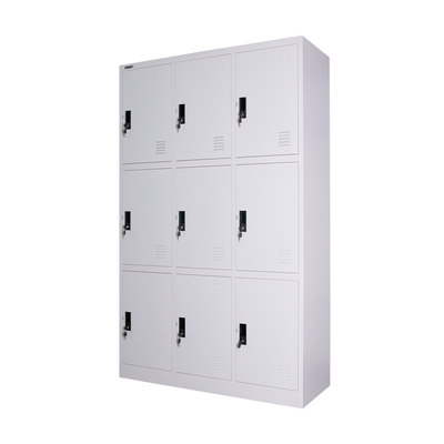 3 Lines 9 Doors Staff Metal Lockers Assembled For Gym