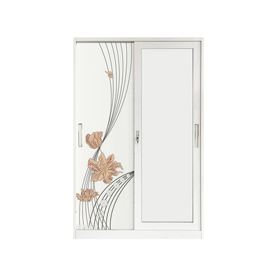 Double Doors Steel Wardrobe Closets Home Bedroom Furniture 1800mm Width