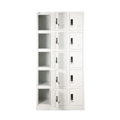 Office Furniture Knock Down 15 Door 0.7mm Thick Metal Lockers